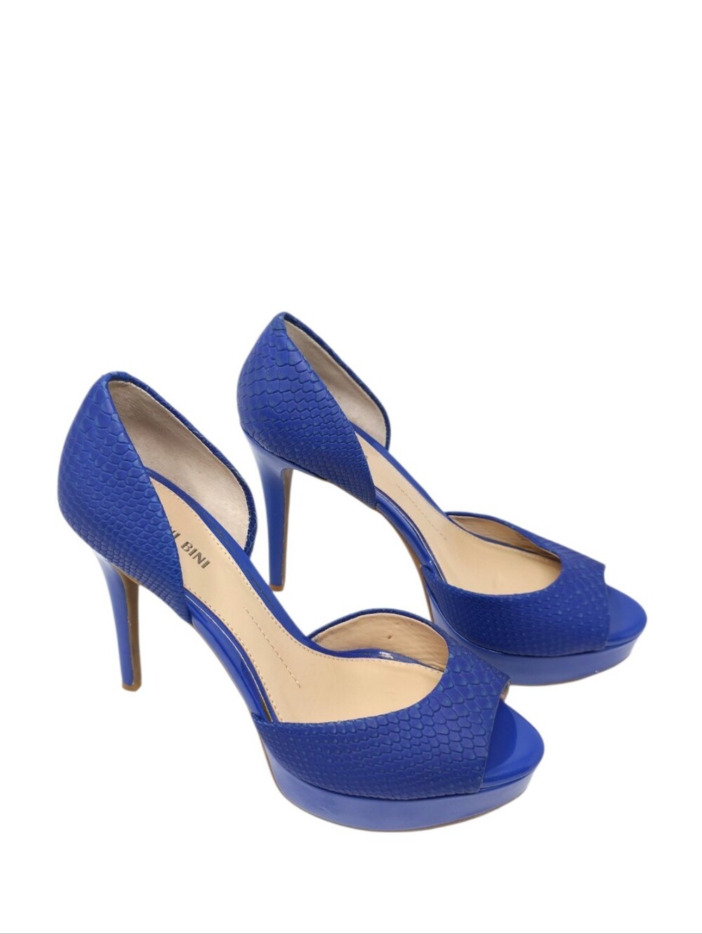 Gianni Bini 8.5M Cobalt Blue Peep Toe Platform Stiletto Heels